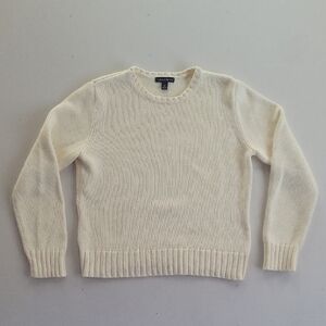 Lands' End Cream Crew Neck Sweater